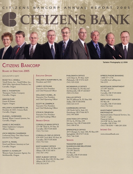 Citizens Bancorp Annual Report
